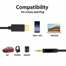 Load image into Gallery viewer, 3.5mm AUX to Type C Stereo DAC Chip Cable for Samsung S20 Plus Pixel Xperia HTC
