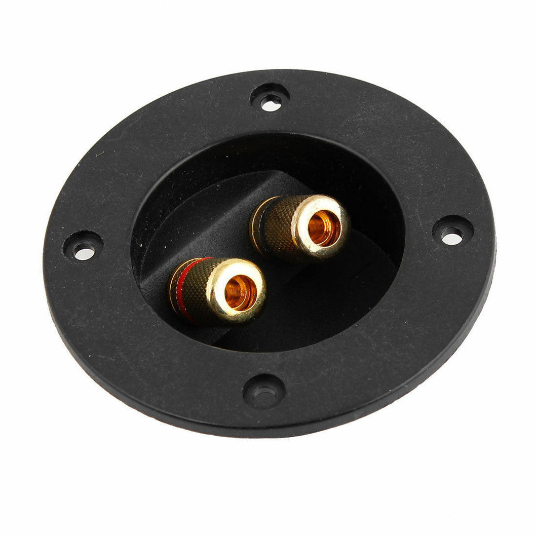 2 x 2 Way Speaker Terminal Binding Post Round Cup Spring Clip Plate Subwoofer Z3