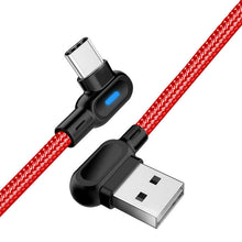 Load image into Gallery viewer, Fast Charge 90 Degree Type C USB Data Cable LED Lead for Android Smart Phones UK
