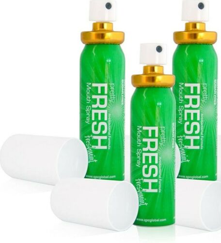 3x Antibacterial Fresh MINT SPRAY SUGAR FREE Bad Breath & Smokers 20ml UK Free P