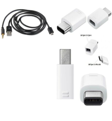 CAR AUX AUDIO MICRO USB CABLE & TYPE C 3.1 ADAPTER CONVERTER For Xiaomi Mi 4c HTC 10